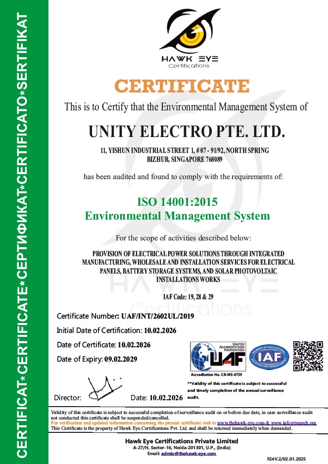ISO 14001:2015 Environmental Management Certificate