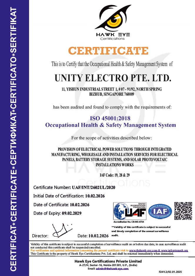 ISO 45001:2018 Occupational Health & Safety Certificate